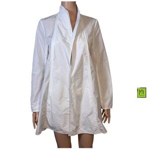 Estelle & Finn White Open Front Jacket Lightweight Swing Coat Size 2